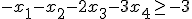 -x_1-x_2-2x_3-3x_4 \geq -3
